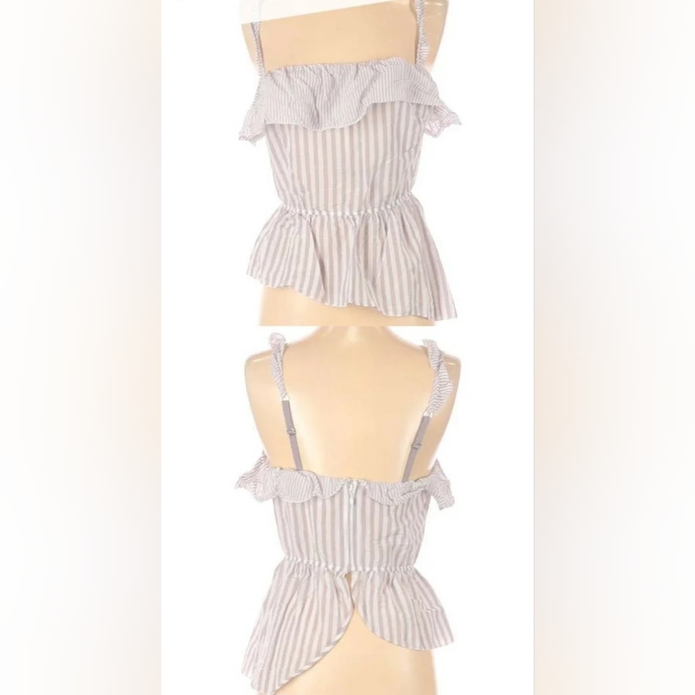 Victoria's Secret Stripe Ruffle Asymmetrical Hem Cami Sleep Top Violet Size XS